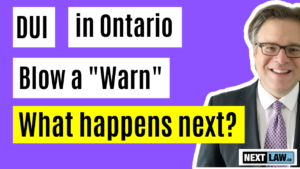 DUI in Ontario blow a warn