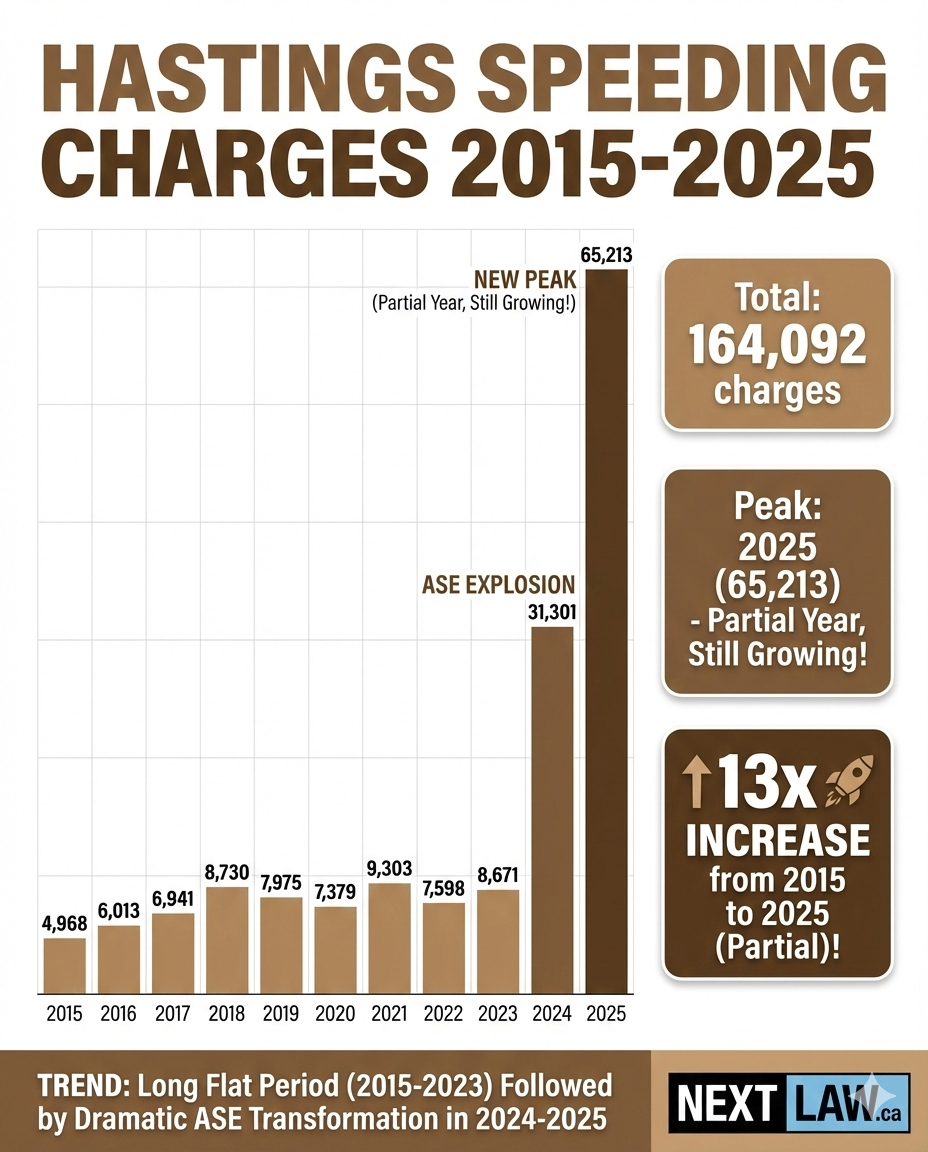 Hastings Speeding Charges 2015-2025 Infographic