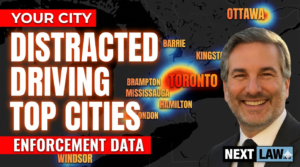 Distracted driving charges by city Ontario