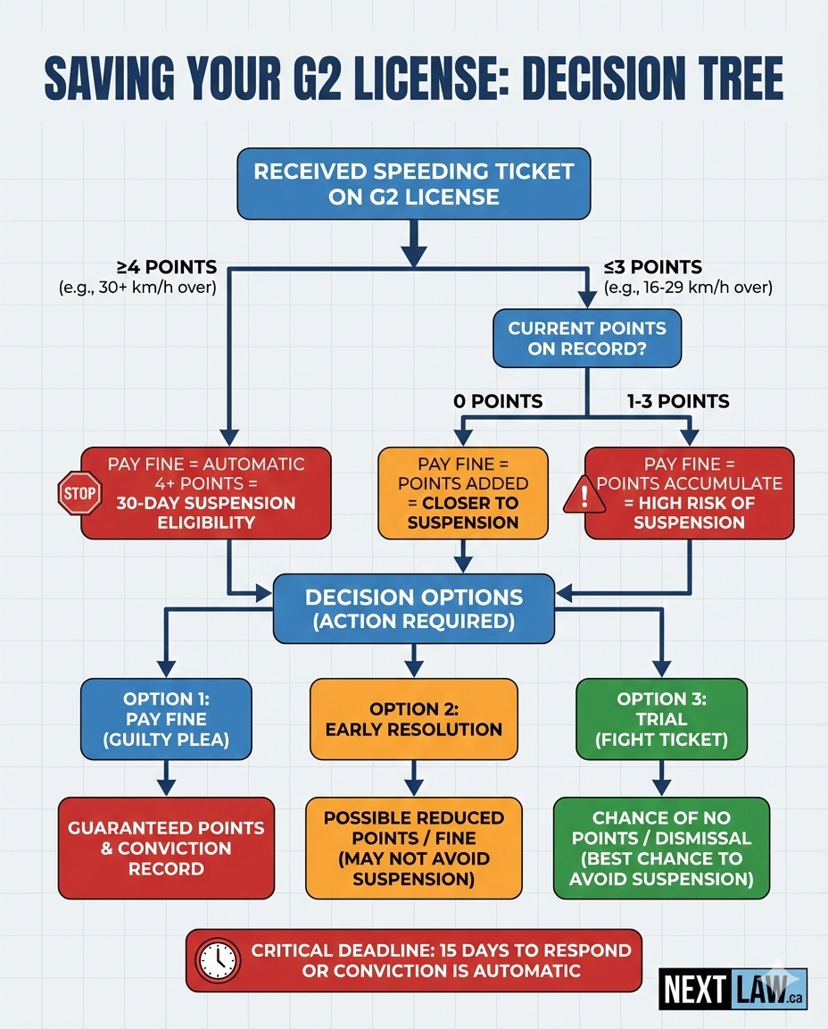 G2 license decision tree after speeding ticket