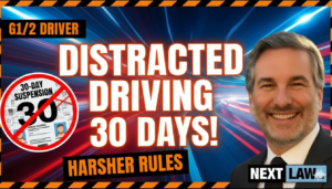 G1 G2 young driver distracted driving Ontario