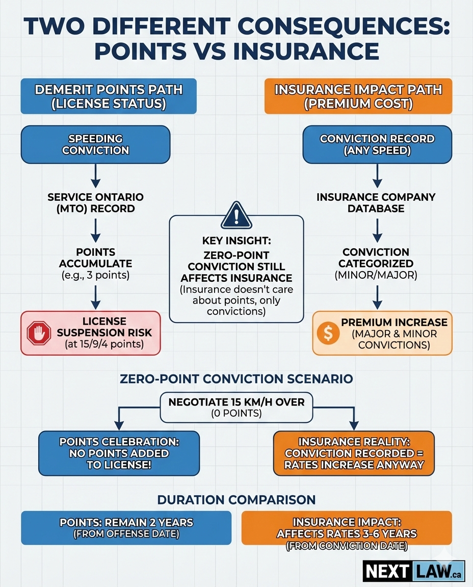 Demerit points vs insurance impact diagram