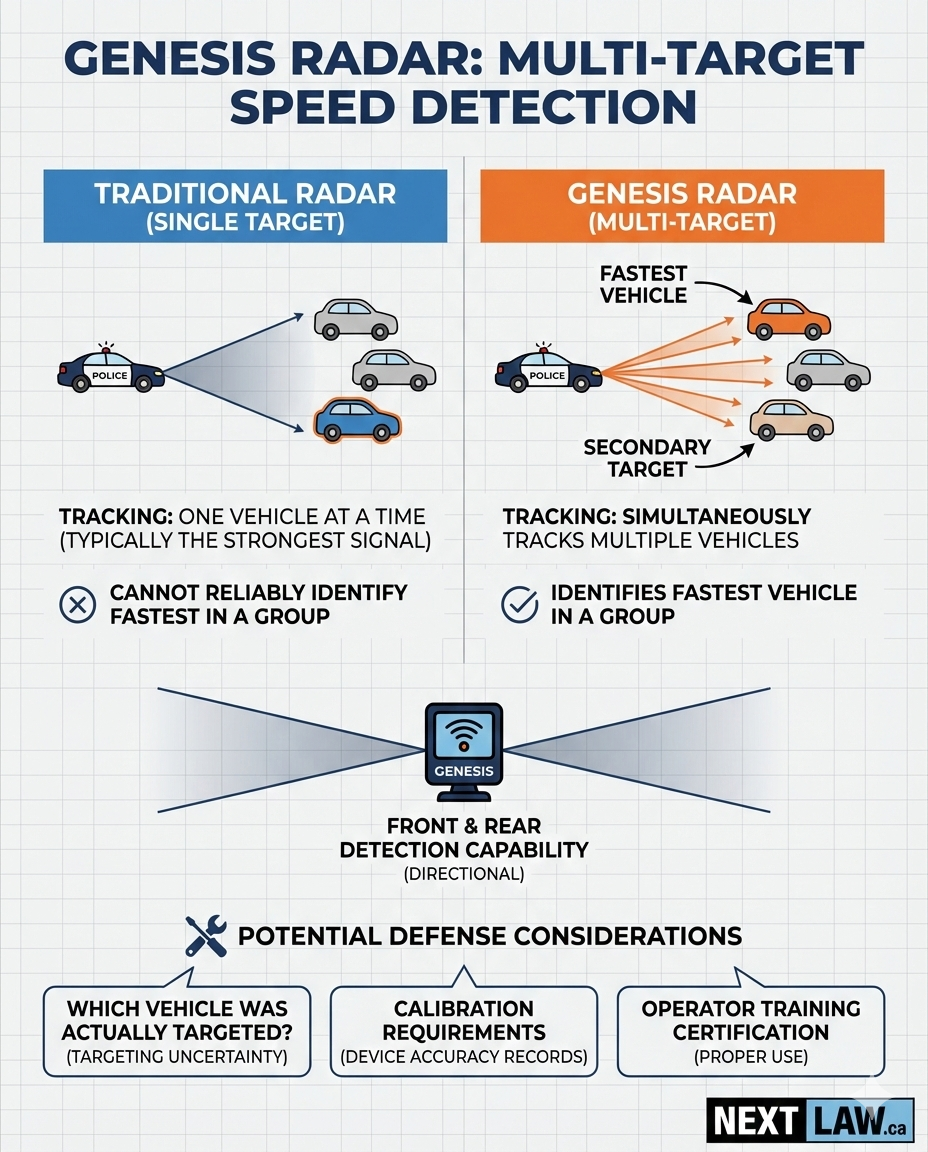 Genesis radar multi-target detection comparison