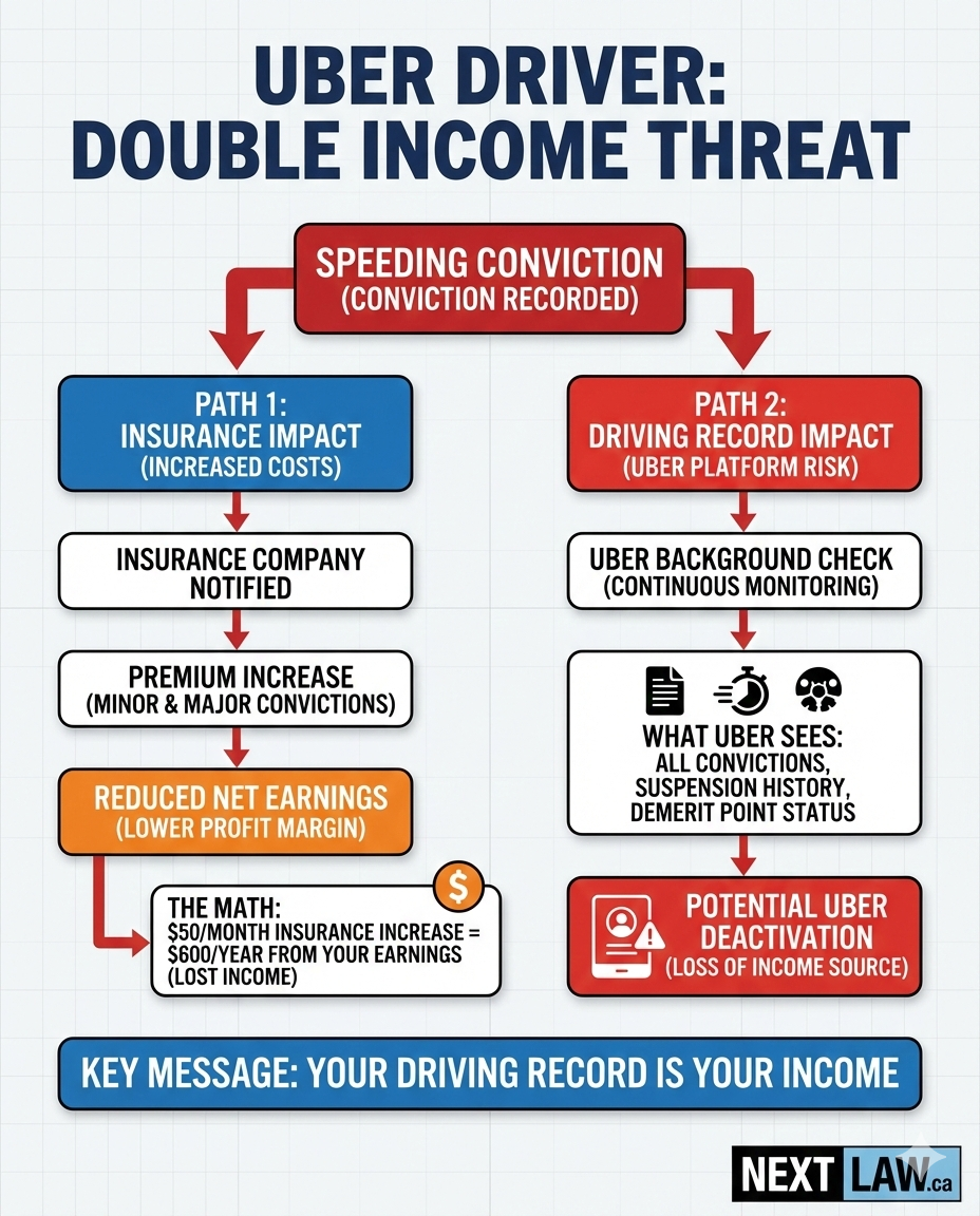 Uber driver speeding ticket double threat