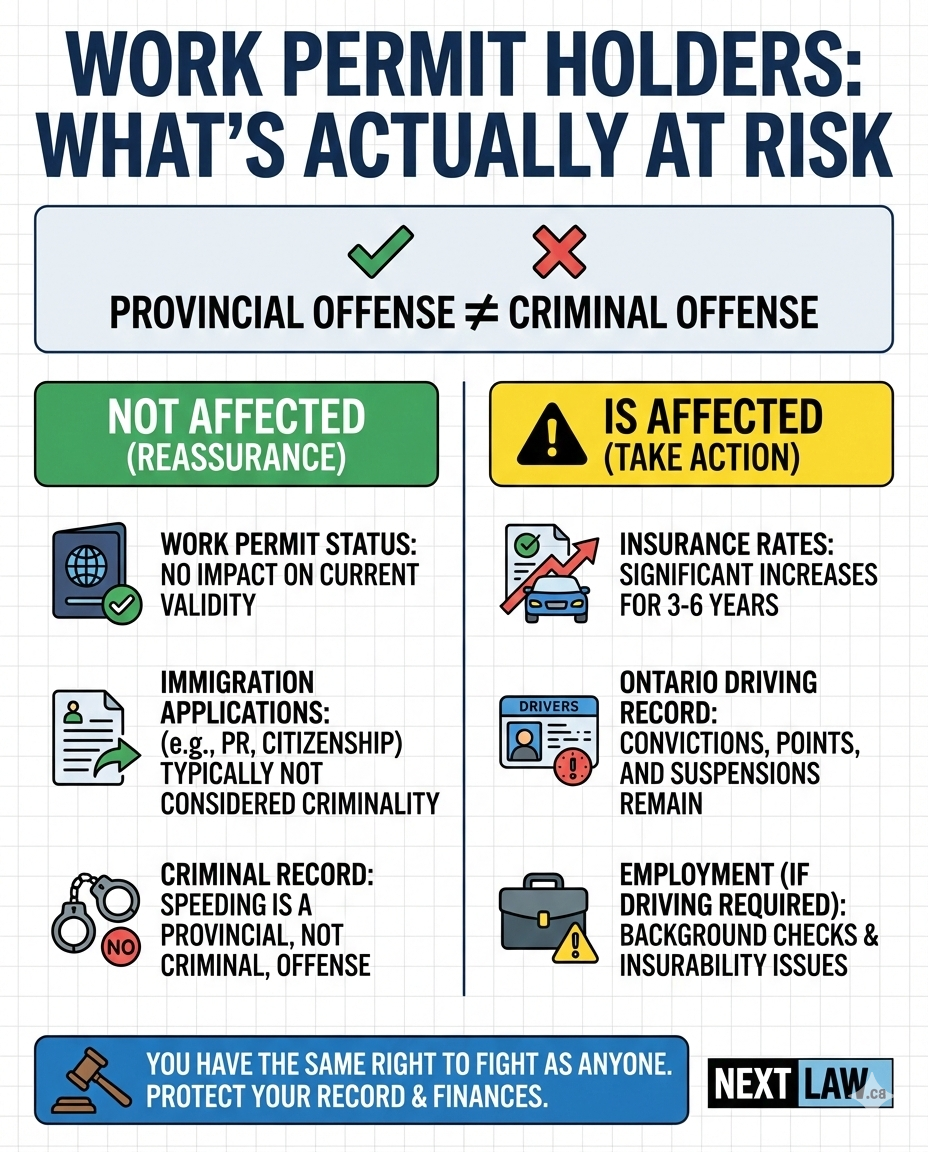 Work permit holder speeding ticket risks
