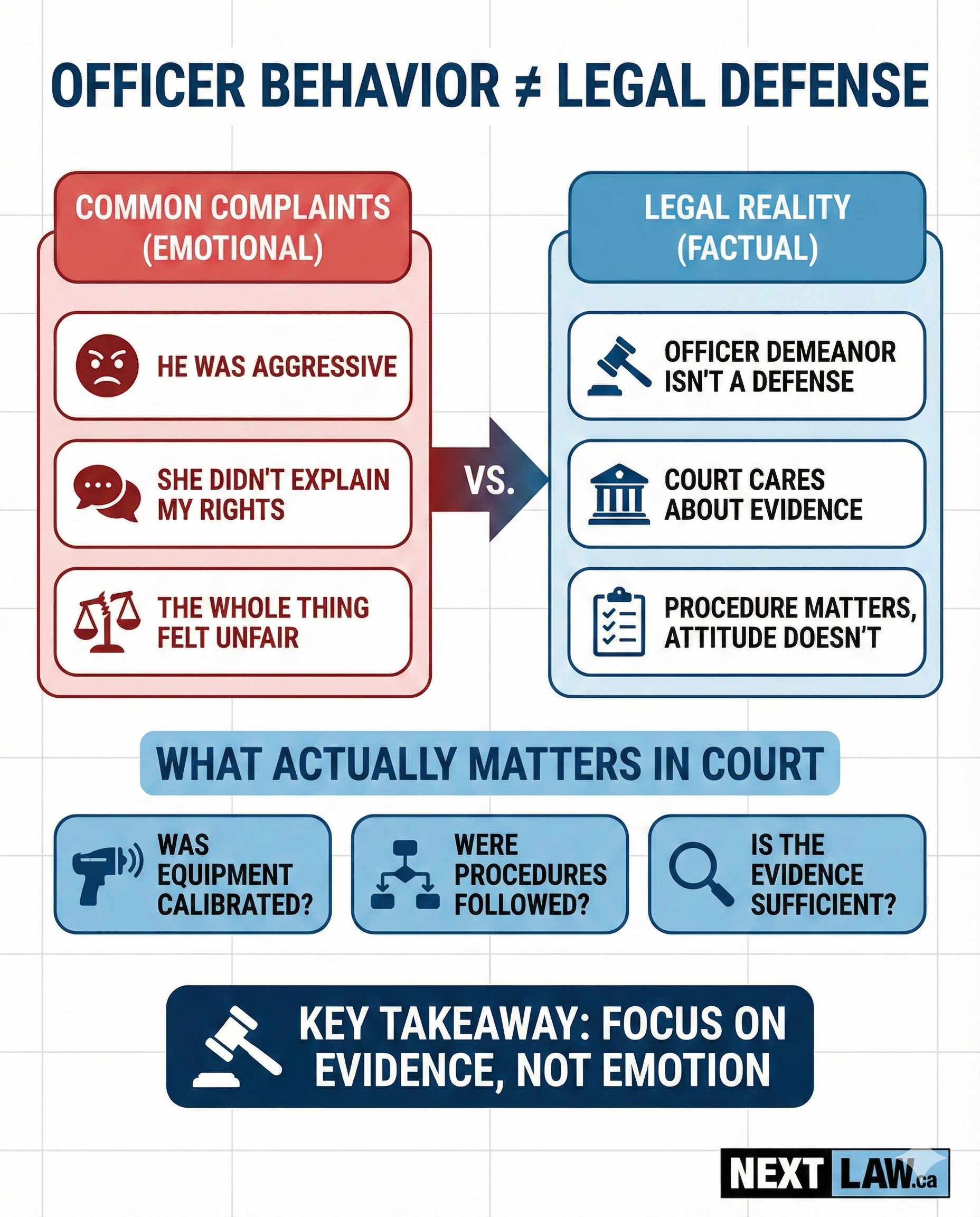 Officer behavior not a defense infographic