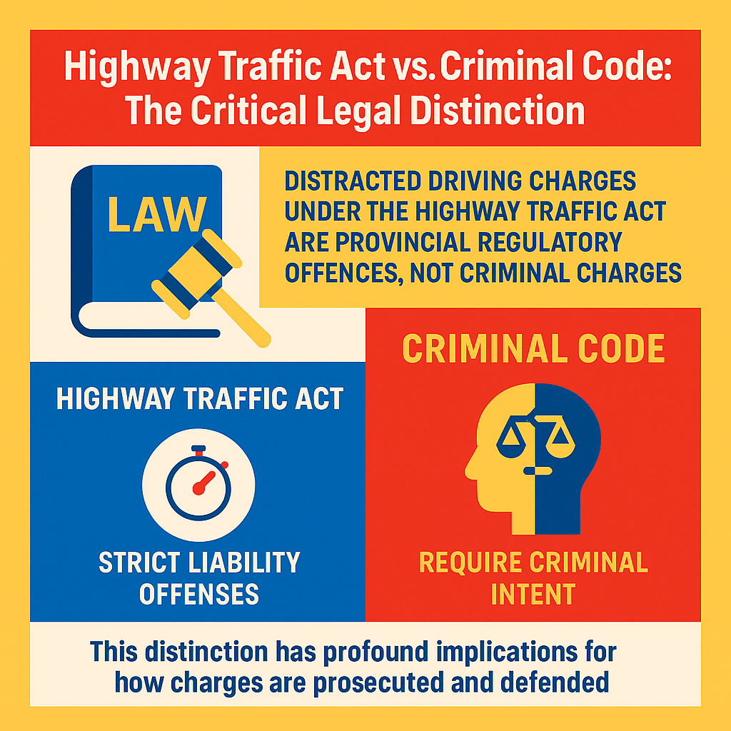 is distracted driving a criminal charge in Ontario