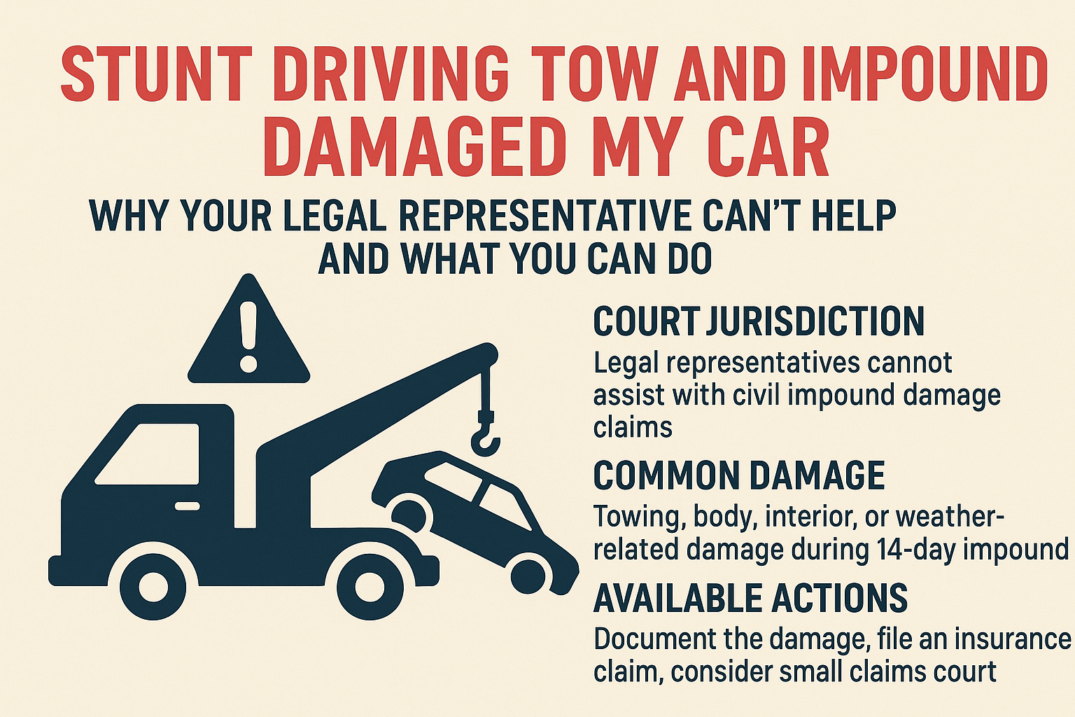 stunt driving impound damaged my car